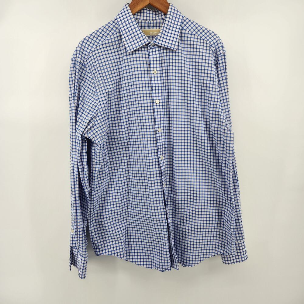 Michael Kors Men's Large 16 1/2 34/35 Slim Fit Long Sleeve Button Front Shirt